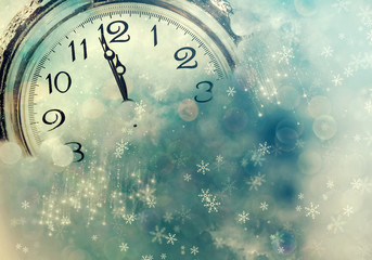Obraz na płótnie Canvas Abstract background with clock close to midnight