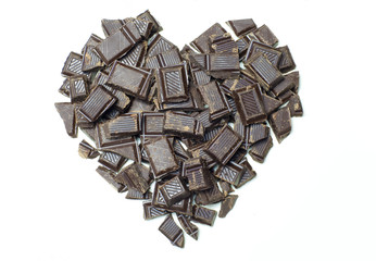 Heart shaped chocolate chunks