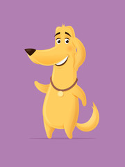 Happy golden retriever dog vector cartoon illustration 