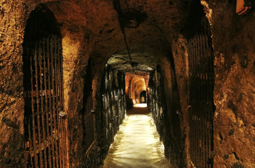 Archs and doors in the wine cave.