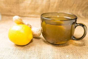 Tea, lemon and ginger.