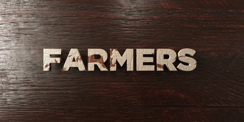 Naklejka premium Farmers - grungy wooden headline on Maple - 3D rendered royalty free stock image. This image can be used for an online website banner ad or a print postcard.