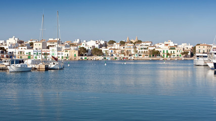 Fototapeta na wymiar Porto Colom Felanitx port in Majorca, Spain