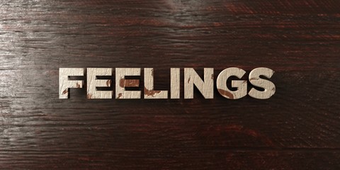Feelings - grungy wooden headline on Maple  - 3D rendered royalty free stock image. This image can be used for an online website banner ad or a print postcard. © Chris Titze Imaging