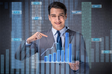 Man in stock trading business concept