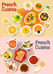 French cuisine national dish icon for menu design