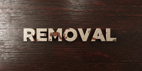 Naklejka premium Removal - grungy wooden headline on Maple - 3D rendered royalty free stock image. This image can be used for an online website banner ad or a print postcard.