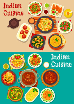 Indian cuisine traditional dinner icon