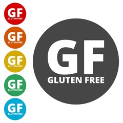 Gluten free Sign icons set 