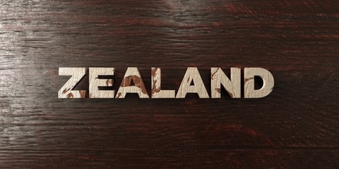 Naklejka premium Zealand - grungy wooden headline on Maple - 3D rendered royalty free stock image. This image can be used for an online website banner ad or a print postcard.