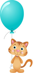 Cute cat with balloon