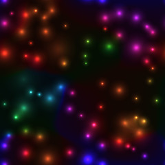 seamless background with small lights in rainbow colors