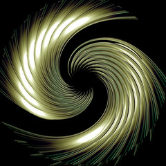 fractal abstracto, espiral dorada con fondo negro 
