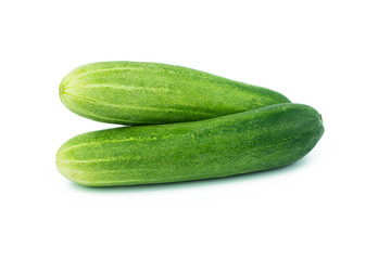 fresh cucumbers isolated on white