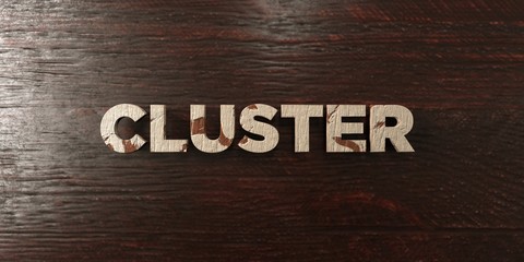 Cluster - grungy wooden headline on Maple  - 3D rendered royalty free stock image. This image can be used for an online website banner ad or a print postcard.