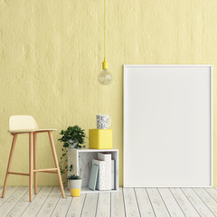 Corner of children room, Empty poster, 3d illustration