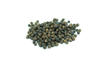 Black pepper on a white background