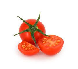Fresh tomatoes isolated on white