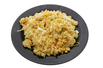 Chinese food. Rice with curry and vegetables