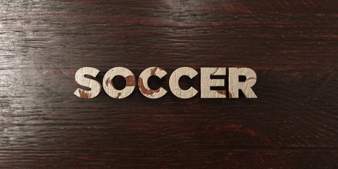 Soccer - grungy wooden headline on Maple  - 3D rendered royalty free stock image. This image can be used for an online website banner ad or a print postcard.