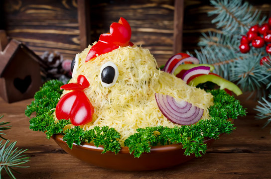 Salad shaped cock for the New Year 2017