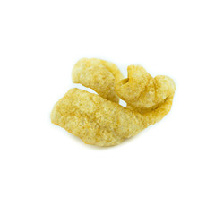 Pile of pork rind isolated on white background