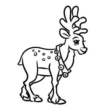Deer Christmas Coloring Pages cartoon illustration isolated image character
