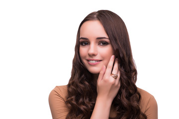 Fototapeta premium Young beautiful woman in beauty concept