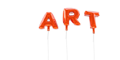 ART - word made from red foil balloons - 3D rendered.  Can be used for an online banner ad or a print postcard.