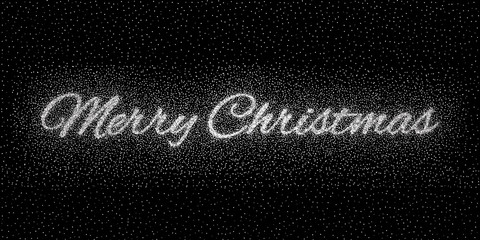 Glitter silver inscription Merry Christmas