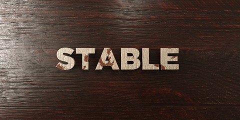 Fototapeta premium Stable - grungy wooden headline on Maple - 3D rendered royalty free stock image. This image can be used for an online website banner ad or a print postcard.