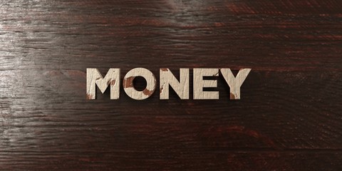 Money - grungy wooden headline on Maple  - 3D rendered royalty free stock image. This image can be used for an online website banner ad or a print postcard.