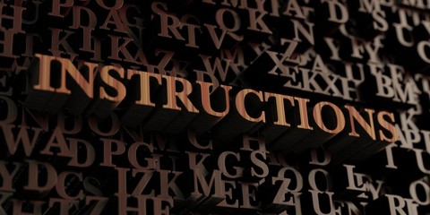 Instructions - Wooden 3D rendered letters/message.  Can be used for an online banner ad or a print postcard.