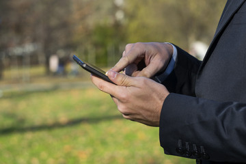 Business man working in relaxing surroundings 