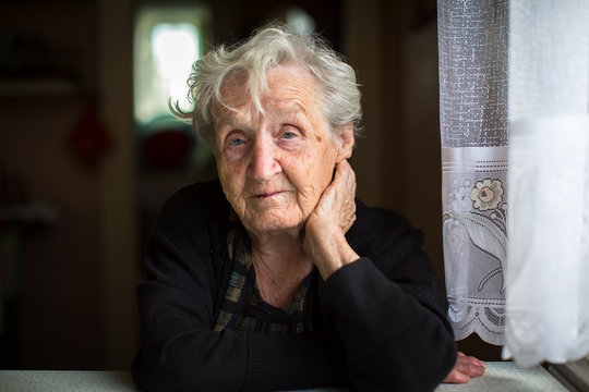 Portrait of an elderly woman, 80-85 years.