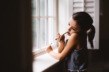 Girl with lipstick