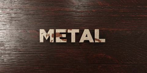 Metal - grungy wooden headline on Maple  - 3D rendered royalty free stock image. This image can be used for an online website banner ad or a print postcard.