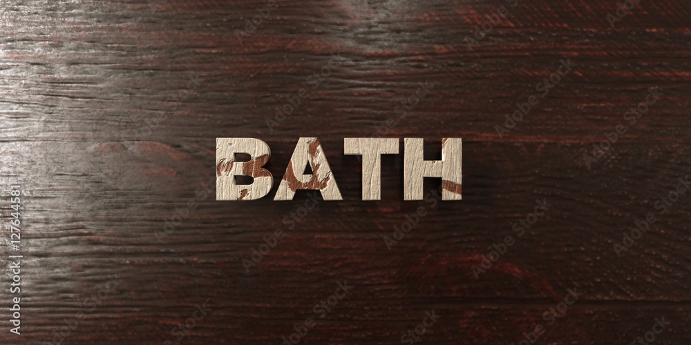 Fototapete bath - grungy wooden headline on maple - 3d rendered royalty free stock image. this image can be use