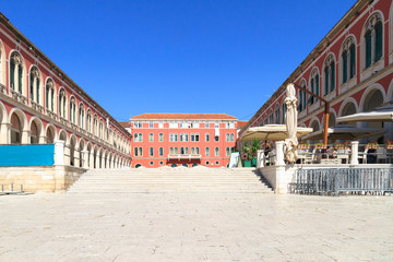 Fototapeta na wymiar View of Republic Square in Split - Croatie