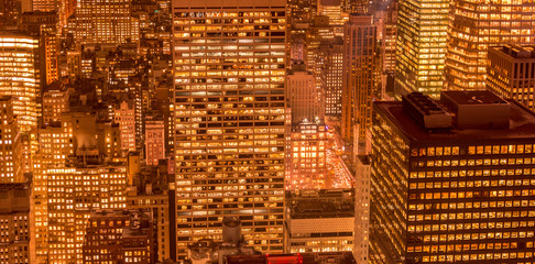View of New York Manhattan during sunset hours