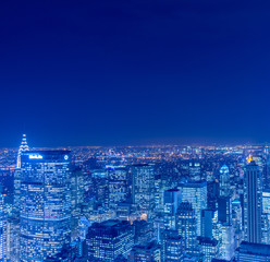 Fototapeta premium View of New York Manhattan during sunset hours