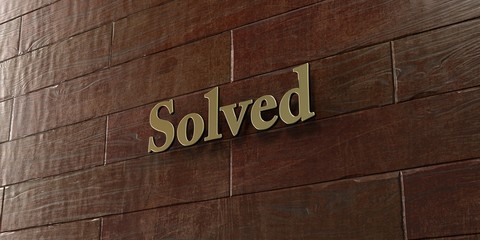 Solved - Bronze plaque mounted on maple wood wall  - 3D rendered royalty free stock picture. This image can be used for an online website banner ad or a print postcard.