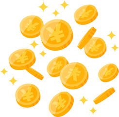 散らばるコイン　日本円