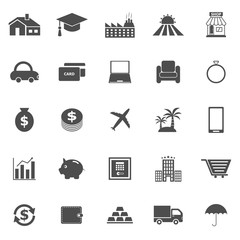 Loan icons on white background