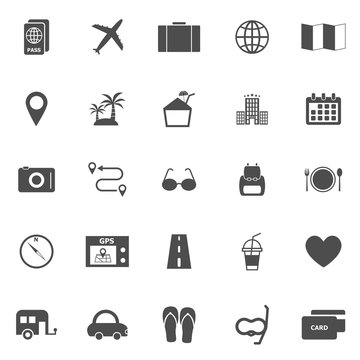 Trip icons on white background