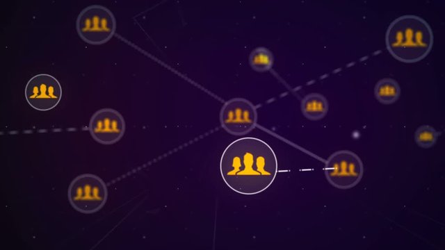 Group People Network Icon Link Connection Technology Loop Animation 4K