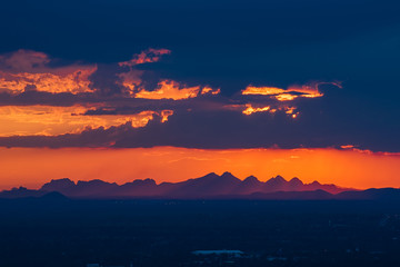 Fototapeta na wymiar Breathtaking sunset over mountain range
