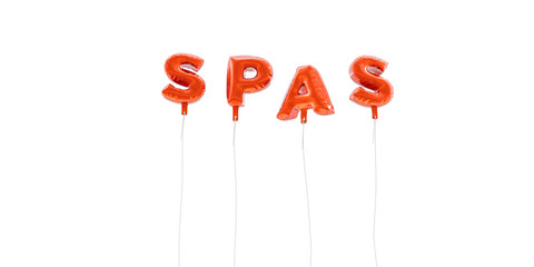 Fototapeta premium SPAS - word made from red foil balloons - 3D rendered. Can be used for an online banner ad or a print postcard.
