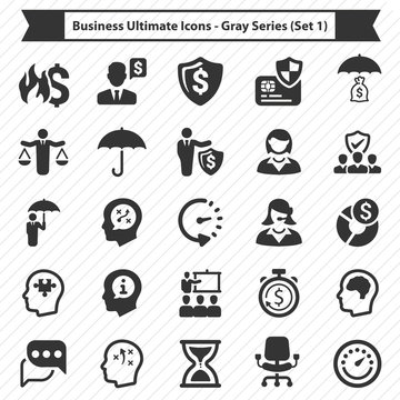 Business Ultimate Icons - Gray Series (Set 1)