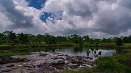 Storm clouds gathered to rain.